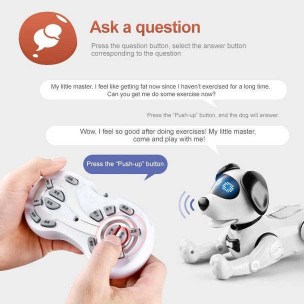 YDJ-K11 Programable Remote Control Robot Dog RC Toy (White)