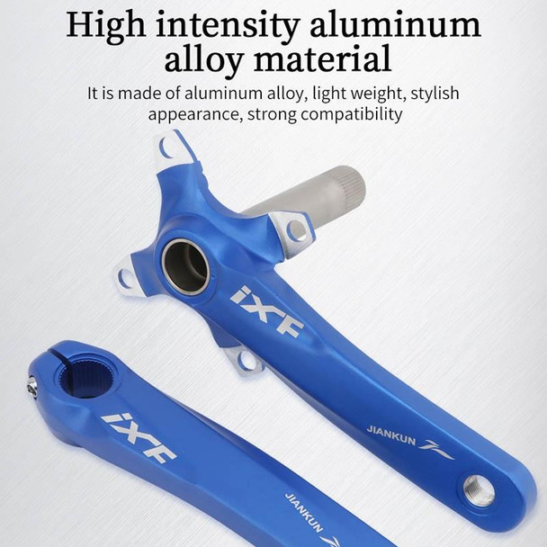 JIANKUN IXF Mountain Bike Hollow Crank Modified, Style:Left and Right Crank+Bottom Bracket(Silver)