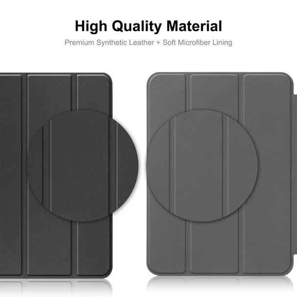 Xiaomi Redmi Pad 10.61 inch ENKAY Tri-fold Custer Texture Leather Stand Smart Case(Black)