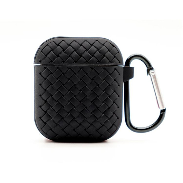 AirPods 2 / 1 Weave Texture TPU Protective Case(Black)