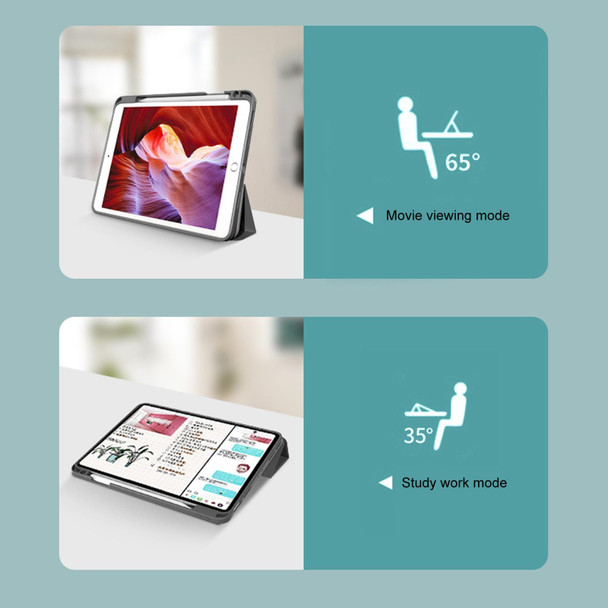 iPad Pro 11 2021 / 2020 Mutural YASHI Series TPU + PU Cloth Pattern Texture Horizontal Flip Leather Tablet Case with Three-folding Holder & Pen Slot & Wake-up / Sleep Function(Red)