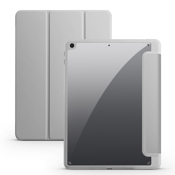 iPad 10.2 2021/2020/2019 Acrylic 3-folding Smart Leather Tablet Case(Gray)