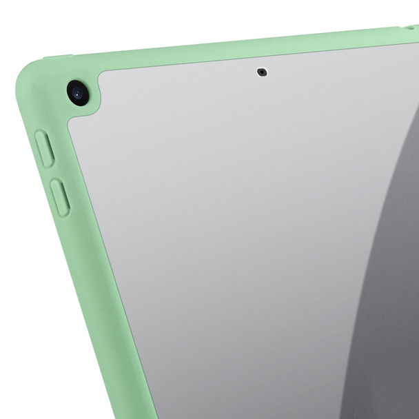 iPad 10.2 2021/2020/2019 Acrylic 3-folding Smart Leather Tablet Case(Green)