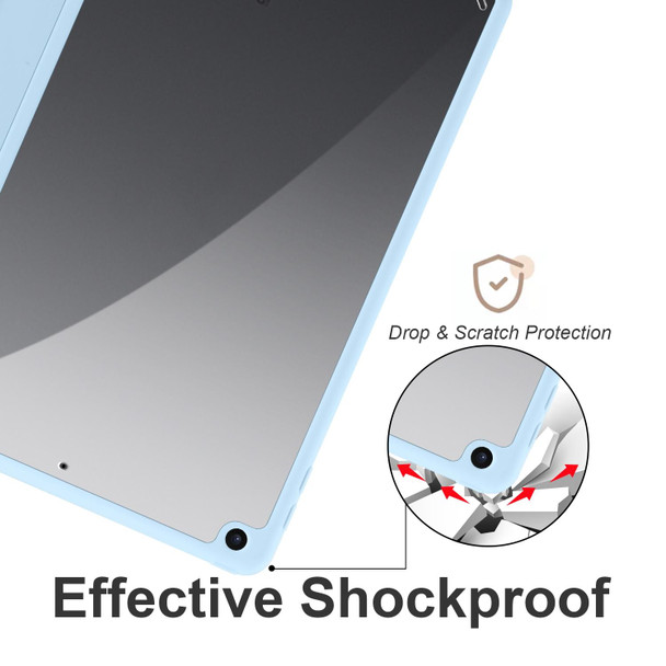 iPad 10.2 2021/2020/2019 Acrylic 3-folding Smart Leather Tablet Case(Sky Blue)