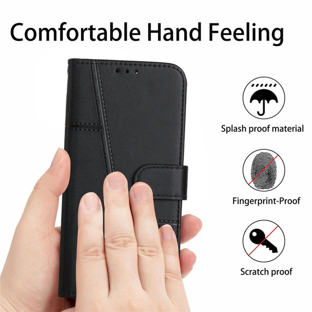 Xiaomi 12T/12T Pro/Redmi K50 Ultra Stitching Calf Texture Buckle Leather Phone Case(Black)