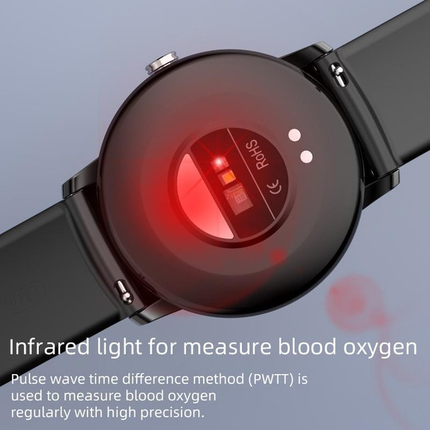 KS02 1.32 Inch Smart Watch Supports Blood Glucose Detection, Blood Pressure Detection, Blood Oxygen Detection(Black+White)