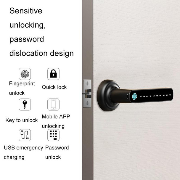 F21 Wooden Door Fingerprint Lock Office Apartment Homestay Smart Lock