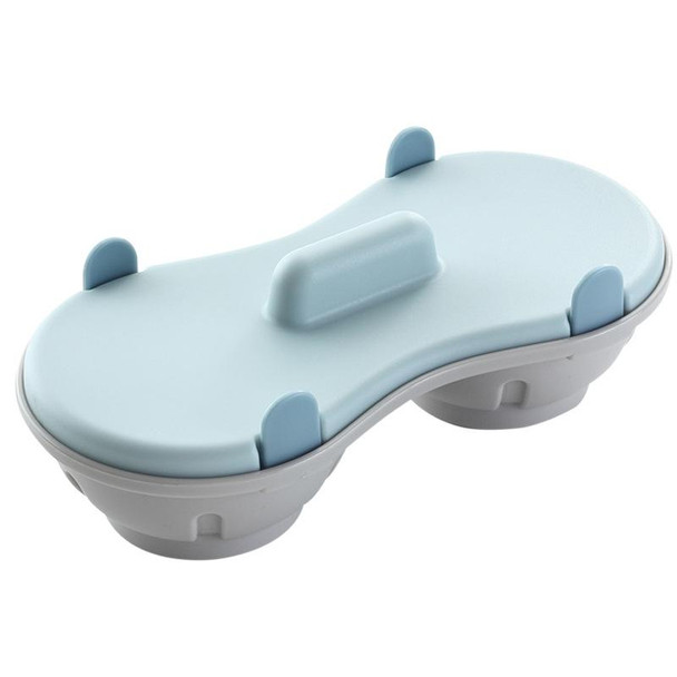 Two-compartment Steamed Egg Box Microwave Steamed Egg Plate  Egg Mold(Blue)