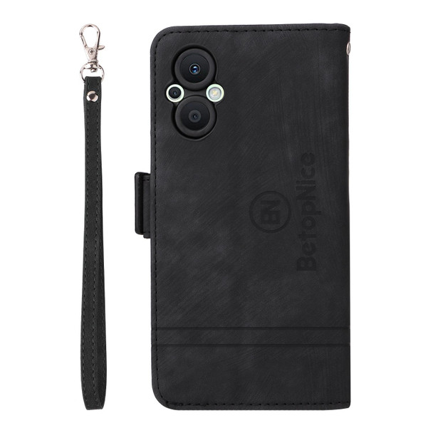 OPPO Reno 7Z 5G BETOPNICE Dual-side Buckle Leather Phone Case(Black)