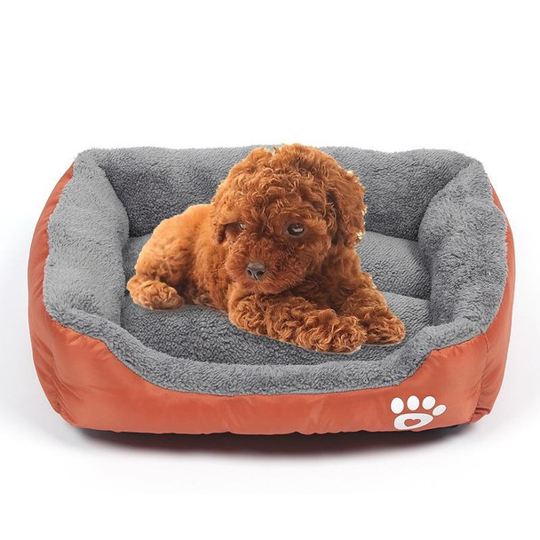 Candy Color Four Seasons Genuine Warm Pet Dog Kennel Mat Teddy Dog Mat, Size: S, 433210cm (Orange)
