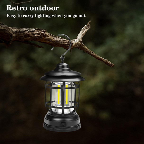 Portable Retro Hanging Lamp Lantern Camping Tent Light, Type:Battey Type, Not Included Battery(Red)