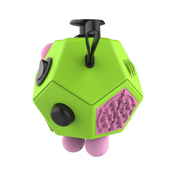 12 Sides Fidget Cube Generation 2 Decompression Toy Desk Magic Dice Funny Relieves Anxiety and Stress Toys Creative Gift with Gears & Rotating Dial & 360 Degree Joystick for Adults and Children(Green