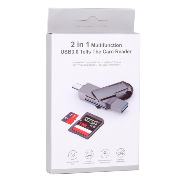 2 In 1 Multifunction USB-C / Type-C to USB 3.0 Card Reader