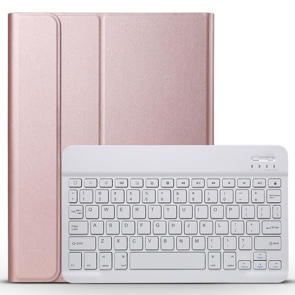 A11 Bluetooth 3.0 Ultra-thin ABS Detachable Bluetooth Keyboard Leatherette Tablet Case for iPad Pro 11 inch 2018, with Holder (Rose Gold)