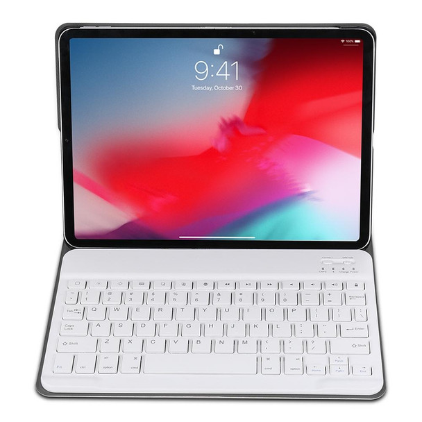 A11 Bluetooth 3.0 Ultra-thin ABS Detachable Bluetooth Keyboard Leatherette Tablet Case for iPad Pro 11 inch 2018, with Holder (Rose Gold)