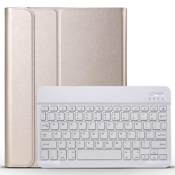 A11 Bluetooth 3.0 Ultra-thin ABS Detachable Bluetooth Keyboard Leatherette Tablet Case for iPad Pro 11 inch 2018, with Holder (Gold)