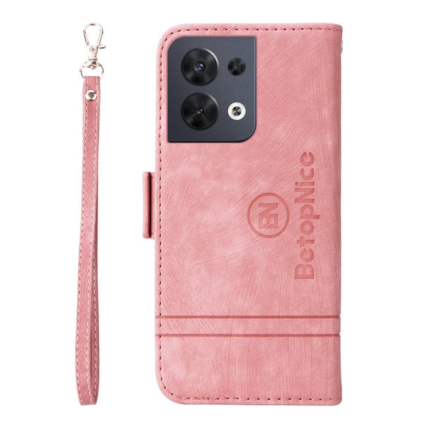 OPPO Reno8 5G Global BETOPNICE Dual-side Buckle Leather Phone Case(Pink)