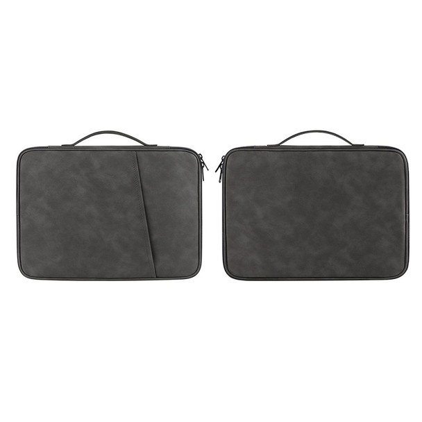 9.7-11 inch Laptop Portable Sheepskin Texture Leatherette Bag(Grey)