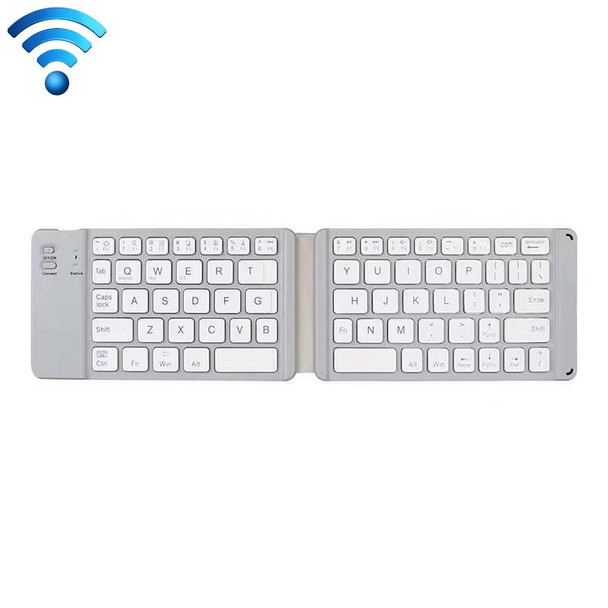 K018 USB Charging Foldable 67 Keys Bluetooth Wireless Keyboard (Silver)