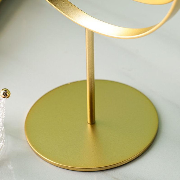 Desktop Makeup Mirror Simple Portable Mirror Rotating Dressing Mirror,Style: Gold Stand Model