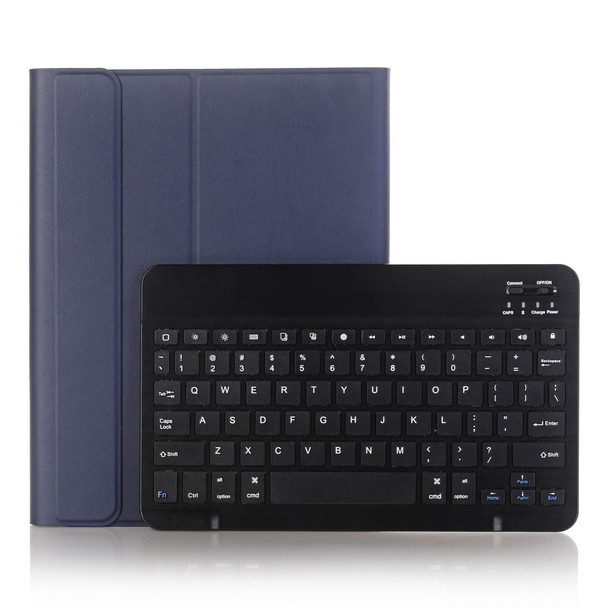 A09B Bluetooth 3.0 Ultra-thin ABS Detachable Bluetooth Keyboard Leatherette Tablet Case for iPad Air / Pro 10.5 inch (2019), with Pen Slot & Holder (Dark Blue)