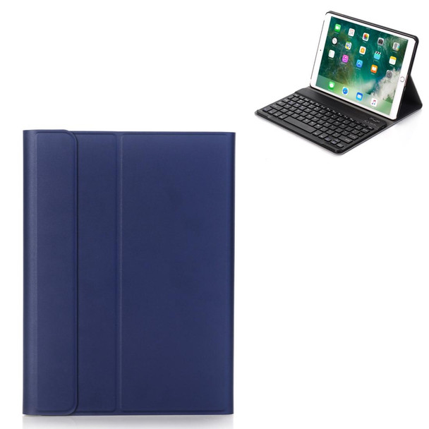 A09 Bluetooth 3.0 Ultra-thin ABS Detachable Bluetooth Keyboard Leatherette Tablet Case for iPad Air / Pro 10.5 inch (2019), with Holder (Dark Blue)