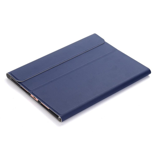 A09 Bluetooth 3.0 Ultra-thin ABS Detachable Bluetooth Keyboard Leatherette Tablet Case for iPad Air / Pro 10.5 inch (2019), with Holder (Dark Blue)