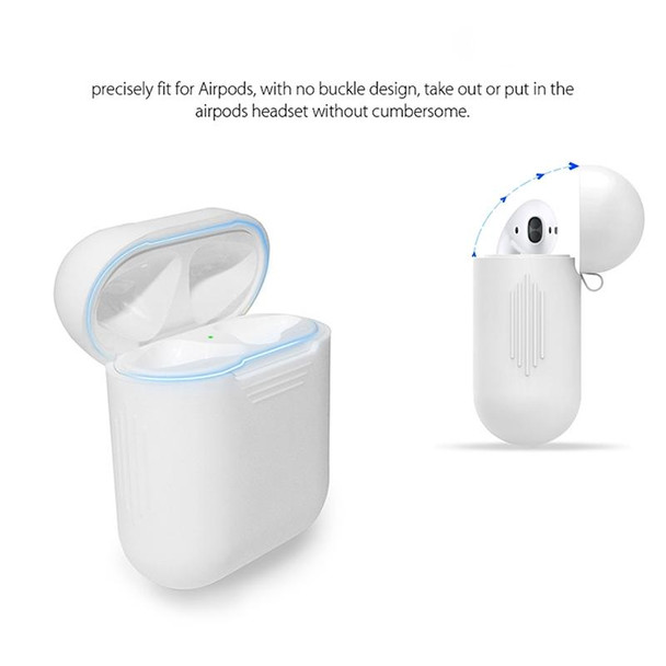 Anti-lost Rope + Silicone Case + Earphone Hang Buckle + Earplug Cover Bluetooth Wireless Earphone Cover Case Set for Apple AirPods 1 / 2