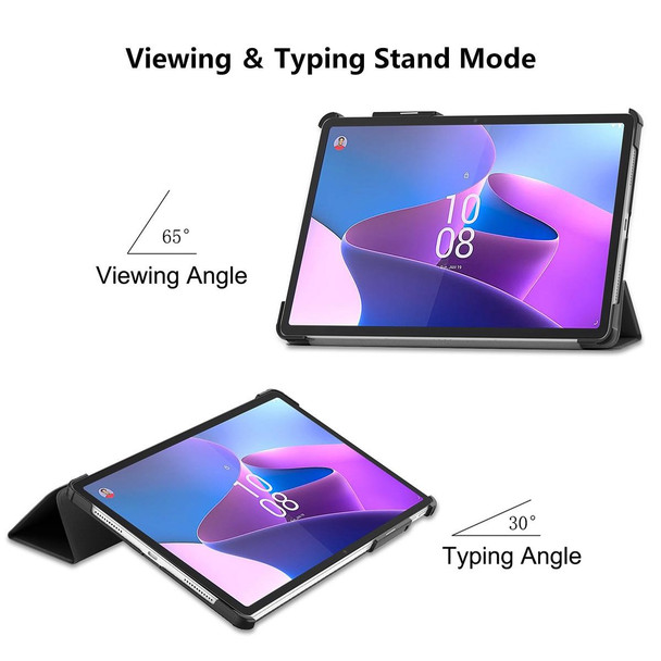 Lenovo Tab P11 Pro Gen2 11.2 inch 2022 ENKAY Tri-fold Custer Texture Leather Stand Smart Case(Purple)