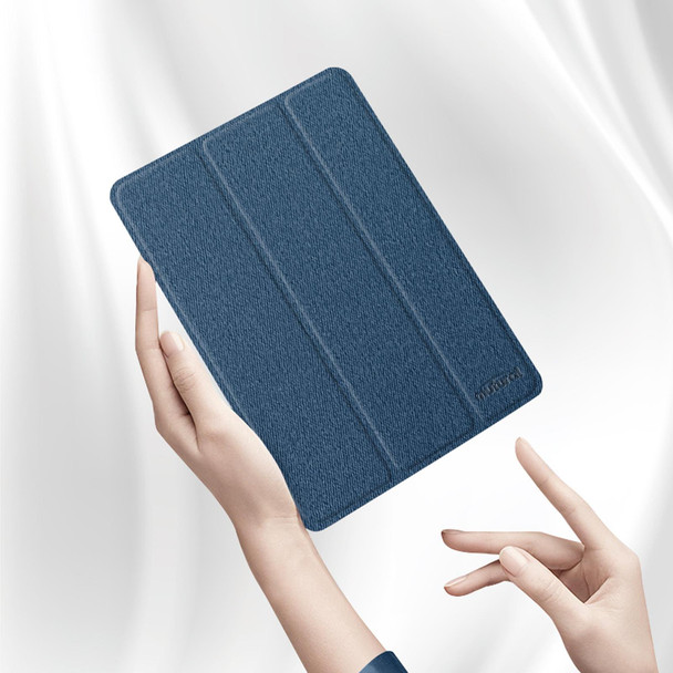 iPad Pro 11 2021 / 2020 Mutural YASHI Series TPU + PU Cloth Pattern Texture Horizontal Flip Leather Tablet Case with Three-folding Holder & Pen Slot & Wake-up / Sleep Function(Black)
