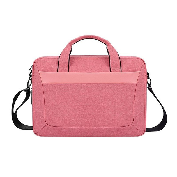 DJ06 Oxford Cloth Waterproof Wear-resistant Portable Expandable Laptop Bag for 15.6 inch Laptops, with Detachable Shoulder Strap(Pink)