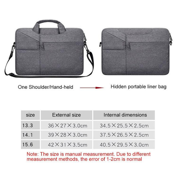 ST02S Waterproof Tear Resistance Hidden Portable Strap One-shoulder Handbag for 13.3 inch Laptops, with Suitcase Belt(Pink)