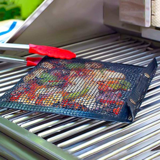 Barbecue Heat Resistant Non-stick Grilling Mesh BBQ Baking Bag, Size: 24 x 14cm (Copper)
