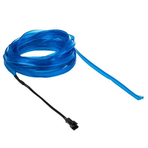 EL Cold Blue Light Waterproof Flat Flexible Car Strip Light with Driver for Car Decoration, Length: 5m(Blue)