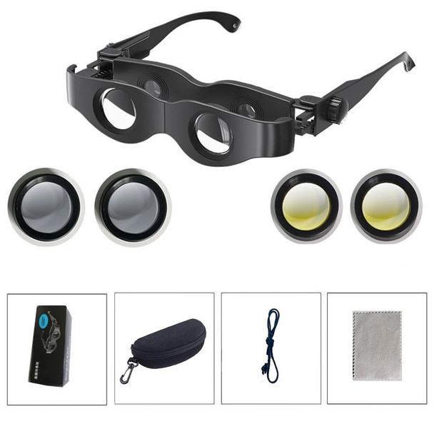 DM0125 3X Fishing Binoculars Adjustable Focus Glass Type Binoculars With Grey + Yellow  Lens
