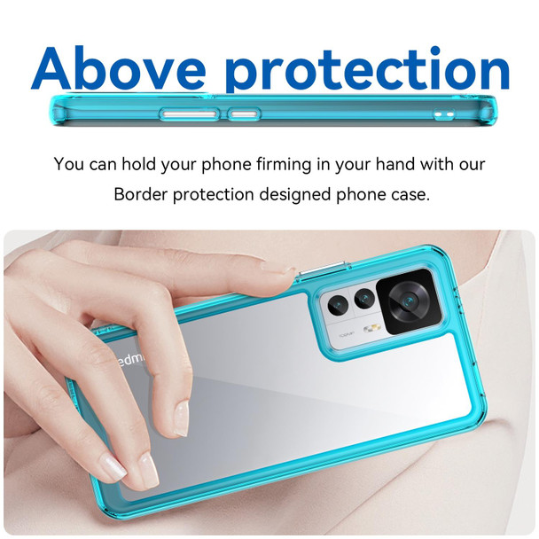 Xiaomi Redmi K50 Ultra/Xiaomi 12T/Xiaomi 12T Pro Colorful Series Acrylic + TPU Phone Case(Transparent Blue)