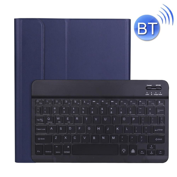 A11BS Ultra-thin ABS Detachable Bluetooth Keyboard Tablet Case with Backlight & Pen Slot & Holder for iPad Pro 11 inch 2021 (Dark Blue)