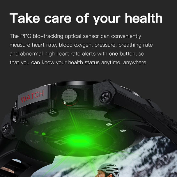 AK45 1.32 Inch Heart Rate/Blood Pressure Monitoring Smart Bluetooth Calling Watch(Black Gold)