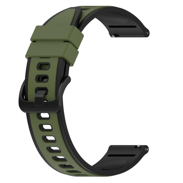 Xiaomi MI Watch S1 Pro 22mm Two-Color Silicone Watch Band(Army Green + Black)