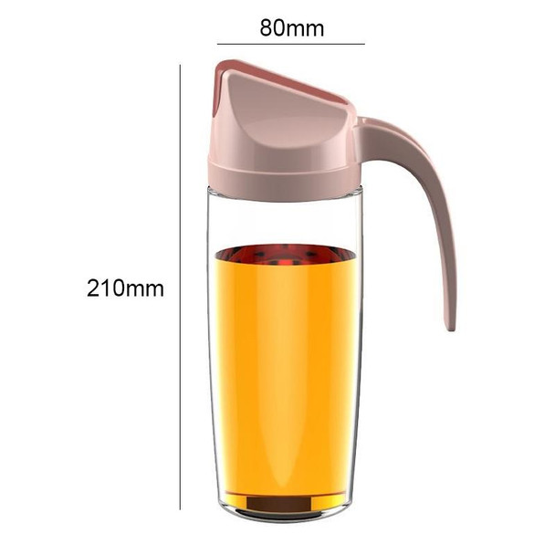 2 PCS Automatic Opening and Closing Oil Pot Large-capacity Kitchen Leak-proof Oil Bottle Household Soy Sauce Seasoning Bottle, Capacity:600 ml(Pink)