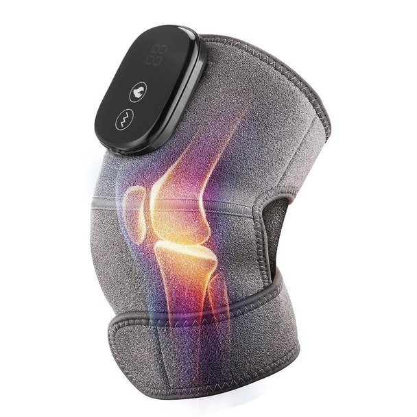 Electric Heating Therapy Knee Massager Vibration Massage Knee Pad(Gray)