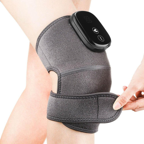 Electric Heating Therapy Knee Massager Vibration Massage Knee Pad(Gray)