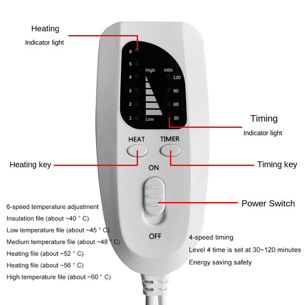 Adjustable Temperature Timing Waist Thermal Compression Heated Belt EU Plug 230V(Wine Red)