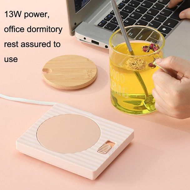 Home USB Constant Temperature Cup Mat Heat Thermos Coaster, Style:With Adapter(Lemon Yellow)