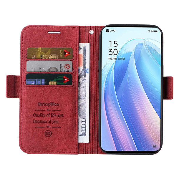 OPPO Reno 7 5G Global / Find X5 Lite BETOPNICE Dual-side Buckle Leather Phone Case(Red)