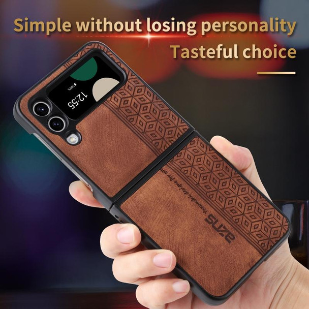 Samsung Galaxy Z Flip3 5G AZNS 3D Embossed Skin Feel Phone Case(Brown)