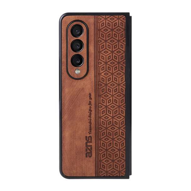 Samsung Galaxy Z Fold3 5G AZNS 3D Embossed Skin Feel Phone Case(Brown)