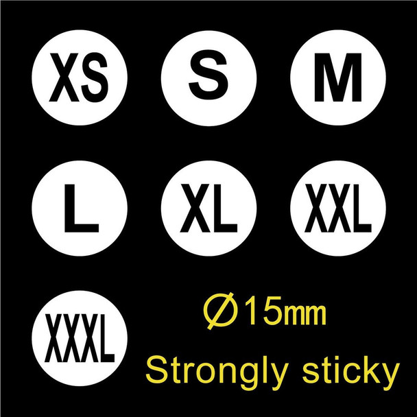 1000 PCS Round Shape Size Sticker Clothes Size Label, Size: XS