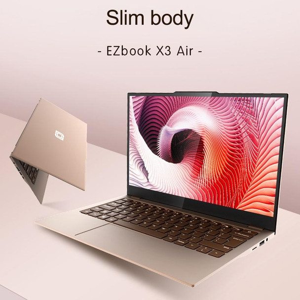 Jumper EZbook X3 Air Laptop, 13.3 inch, 8GB+128GB, Windows 10 Intel Gemini Lake N4100 Quad Core 1.1-2.4GHz, Support TF Card & Bluetooth & Dual WiFi & Mini HDMI