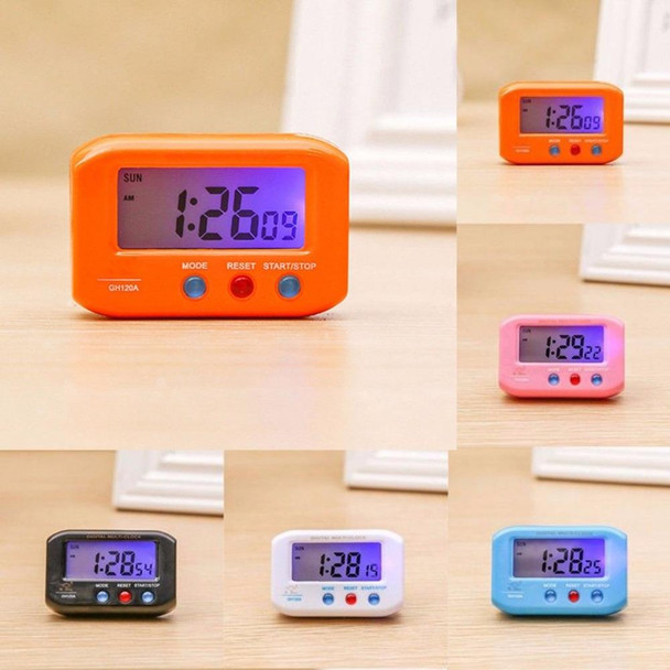 Portable Pocket Sized Digital Electronic Travel Alarm Clock Automotive Electronic Luminous Stopwatch LCD Clock(Red)